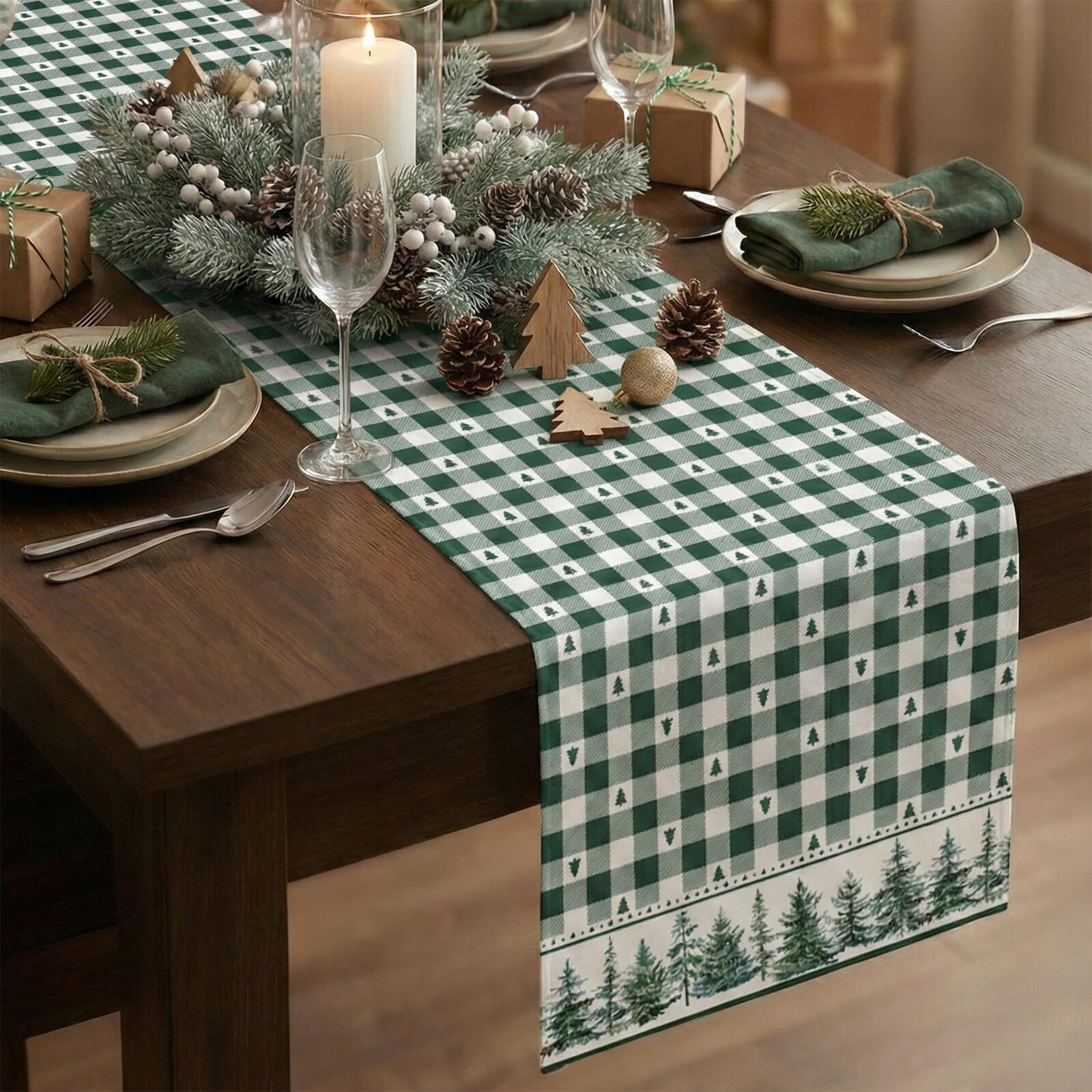 RUNNER NATALE WINTER FOREST 40X140 Tellini S.r.l. Ingrosso Abbigliamento